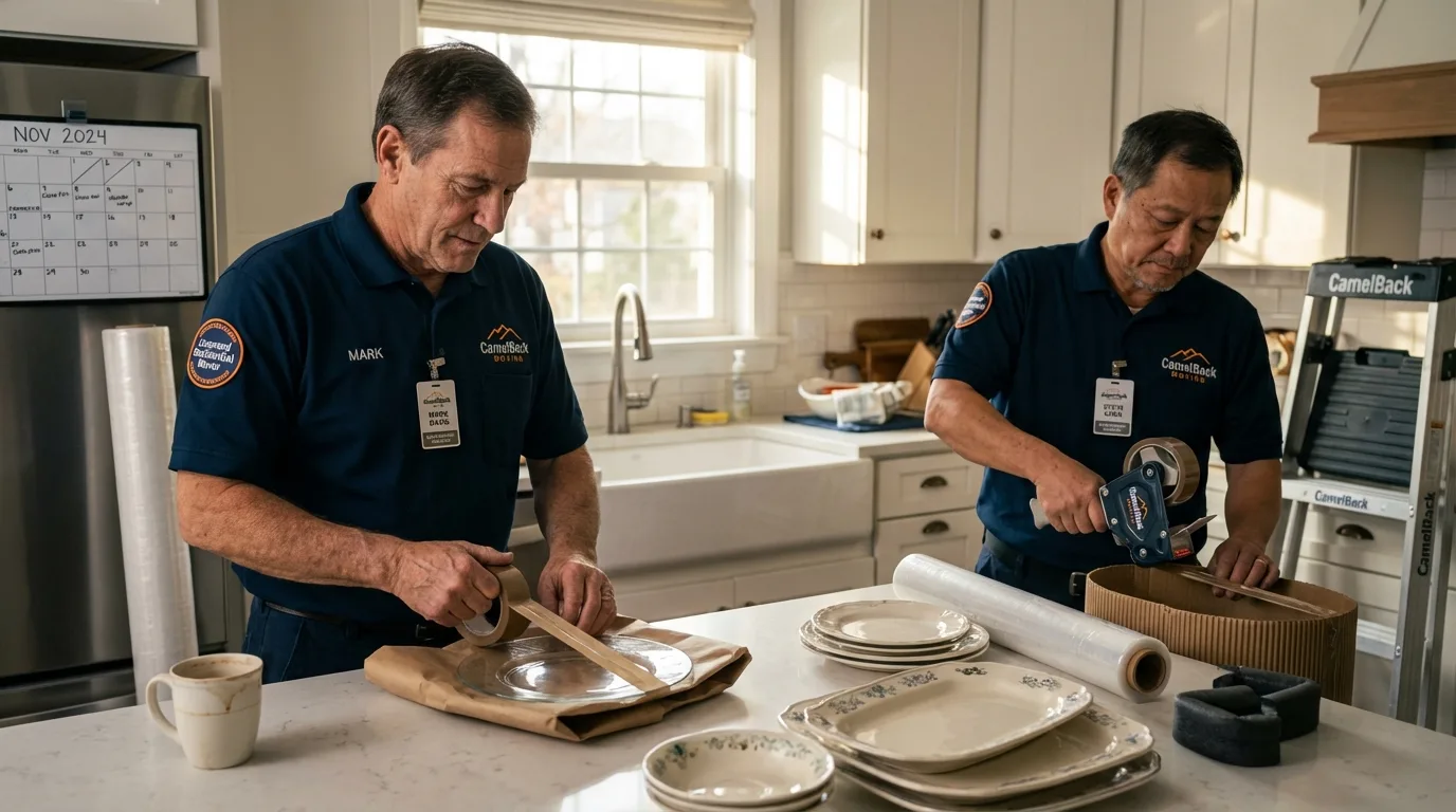 Professional crew packing kitchen dishware in Creola, AL