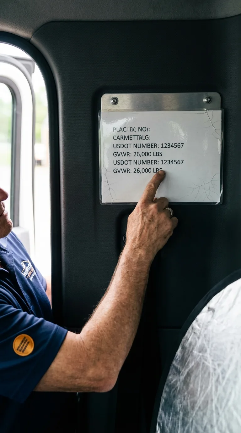 USDOT licensing placard verification in Creola